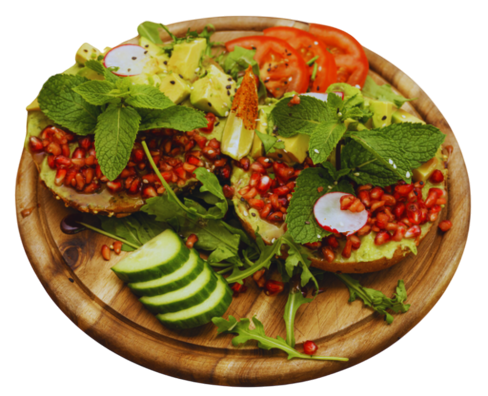 Avocado-Granatapfel Bagel