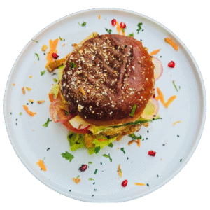 Cheesy Vegan Burger